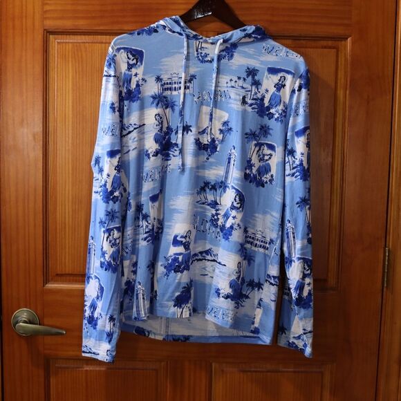 Polo Ralph Lauren Vintage Hawaiian Print Hoodie Medium Tropical Graphic - Picture 2 of 14